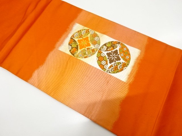 JAPANESE KIMONO / WEAVING CLASSIC PATTERNS FLORAL CLOISONNE FUKURO OBI